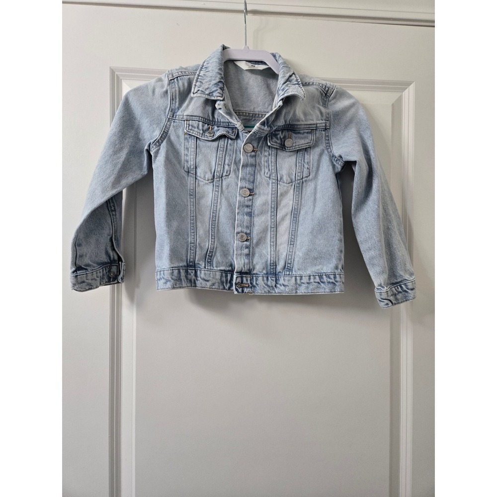 HM Kids Light Wash Denim Trucker Jacket Light Blue Size 7